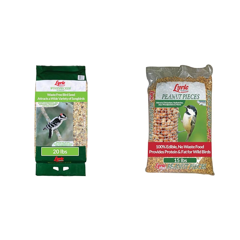 Woodpecker Wild Bird Seed 20 lb & Peanut Pieces 15 lb Nut & Fruit Mix H974