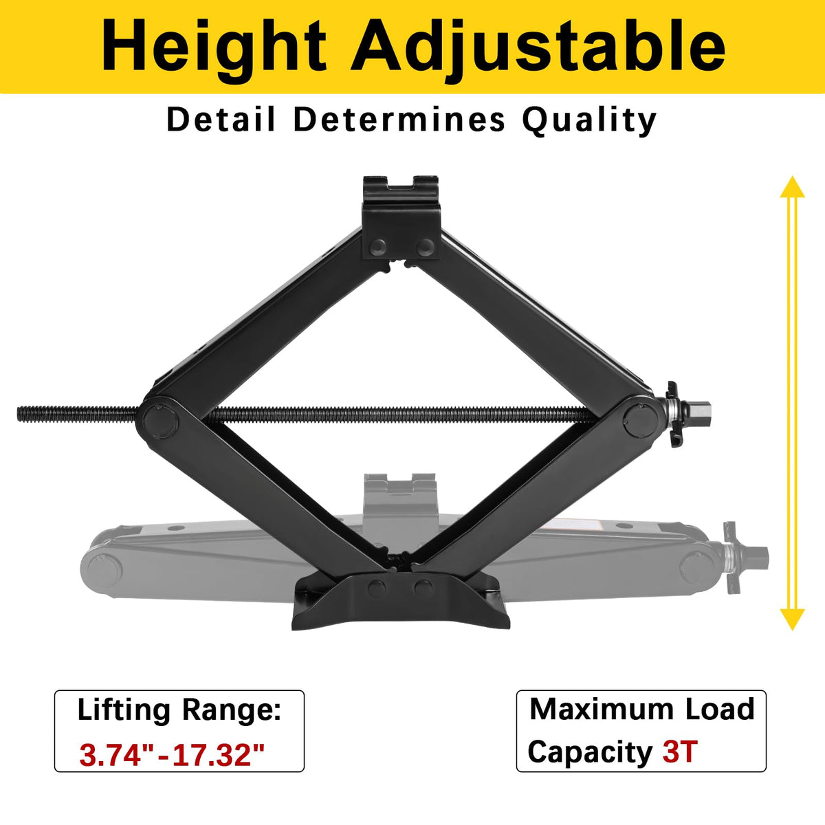 3 Ton Scissor Jack and Jack Stands Kit with Lug Wrench O475