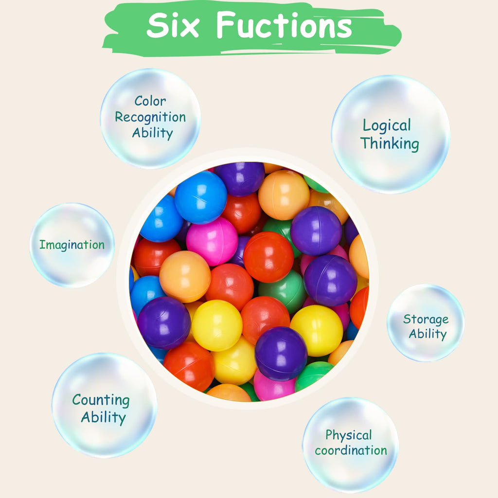 Crush Proof Plastic Ball Pit Balls with Storage Bag I506