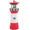 Solar Powered Rotating Lighthouse Figurine Red Resin Metal Landscape Light with LED V949079