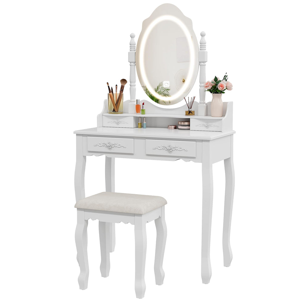 Vanity Desk with Mirror and Lights C550185