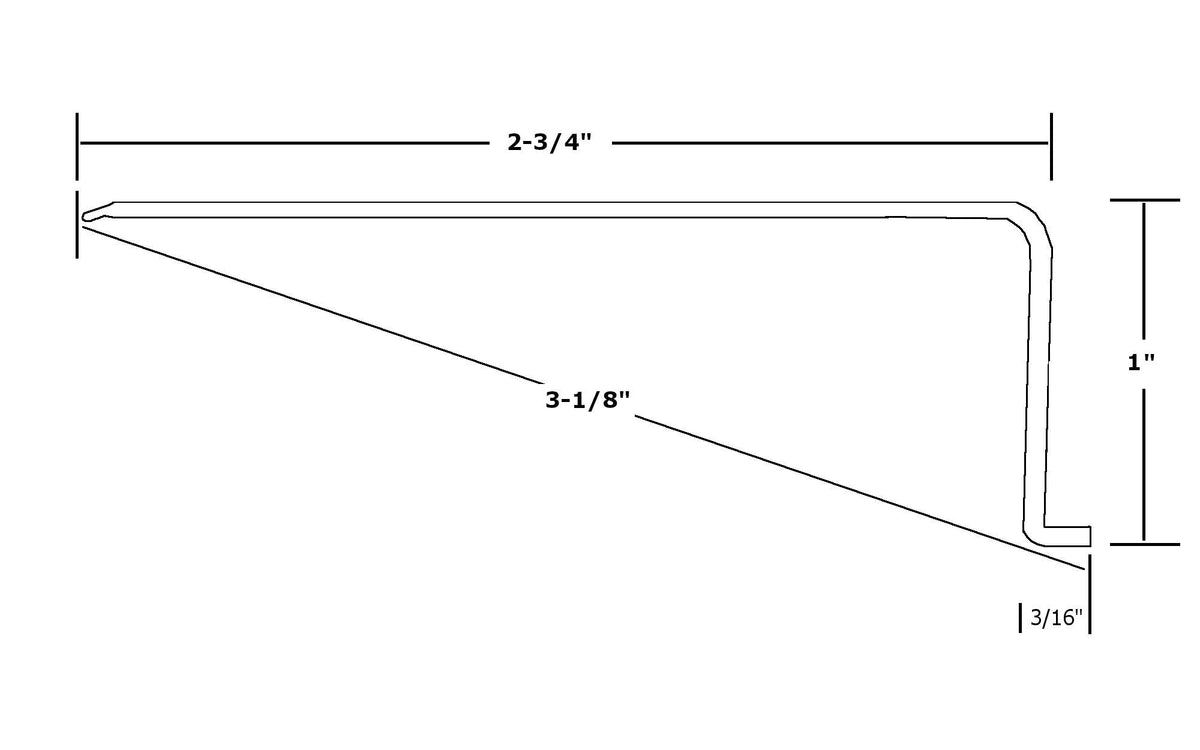 Ribbed Acrylic Replacement Lens L-Shape 2-3/4 x 1 x 24" A109633