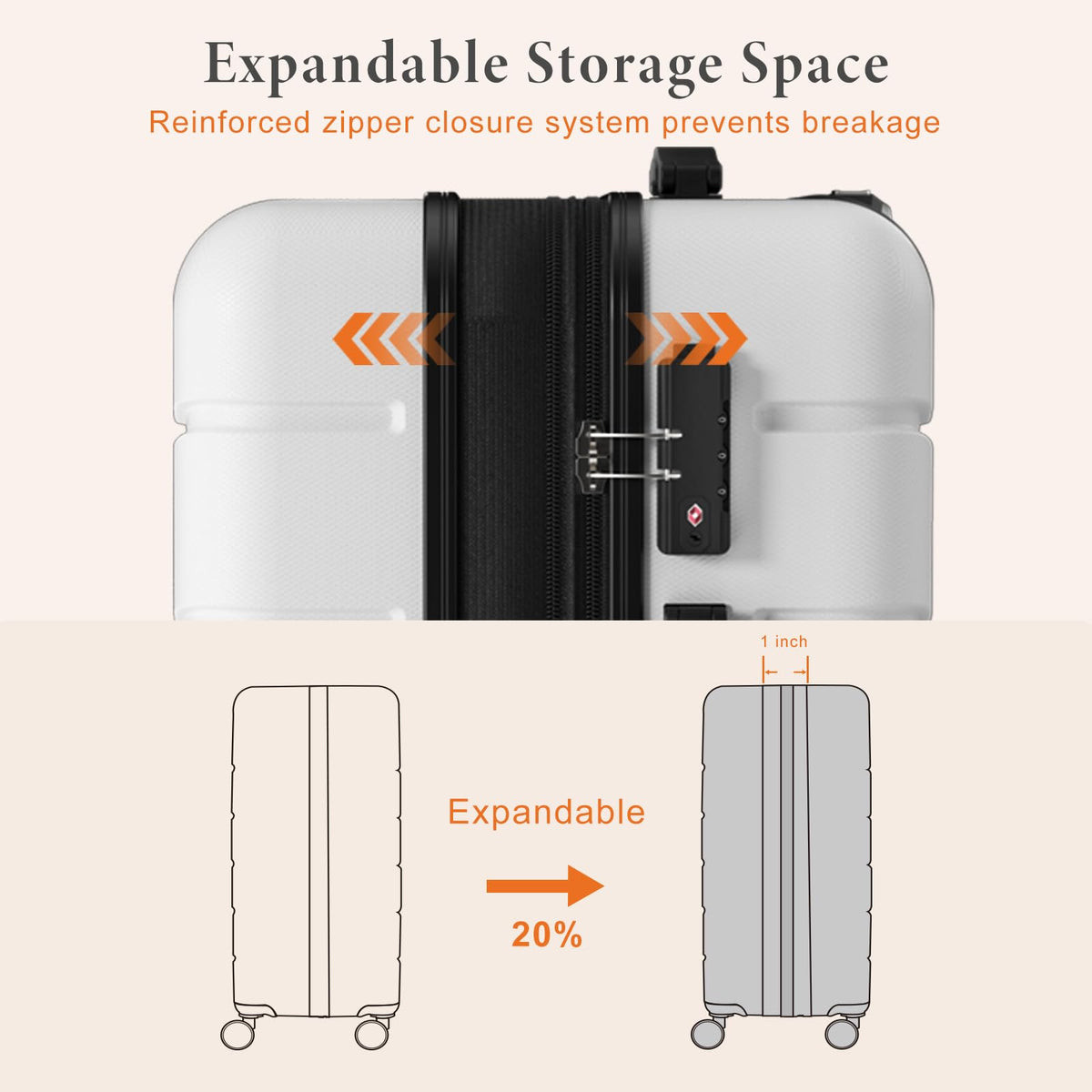 20 Inch Carry On Luggage with Spinner Wheels I638744