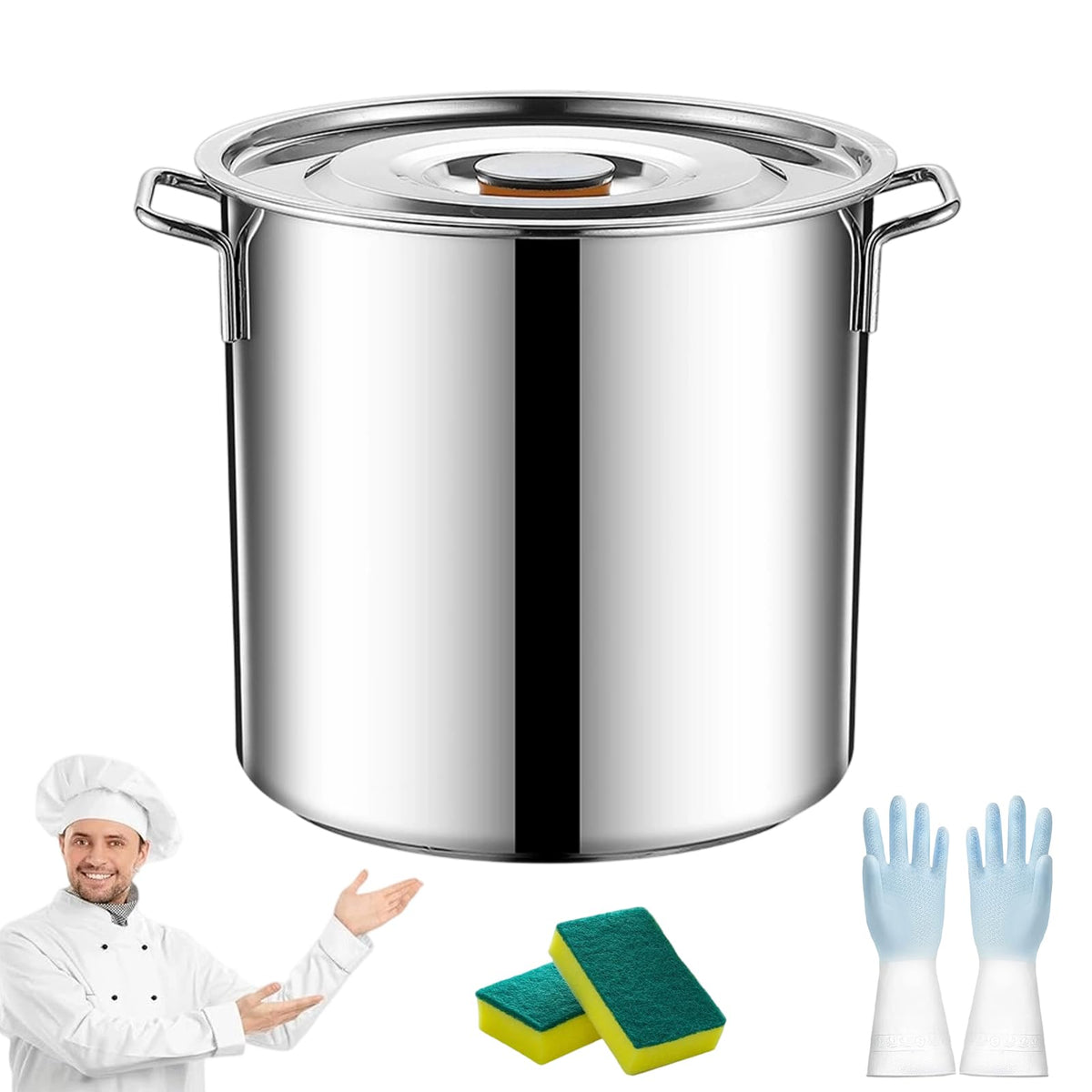Stainless Steel Stock Pot with Lid D9298