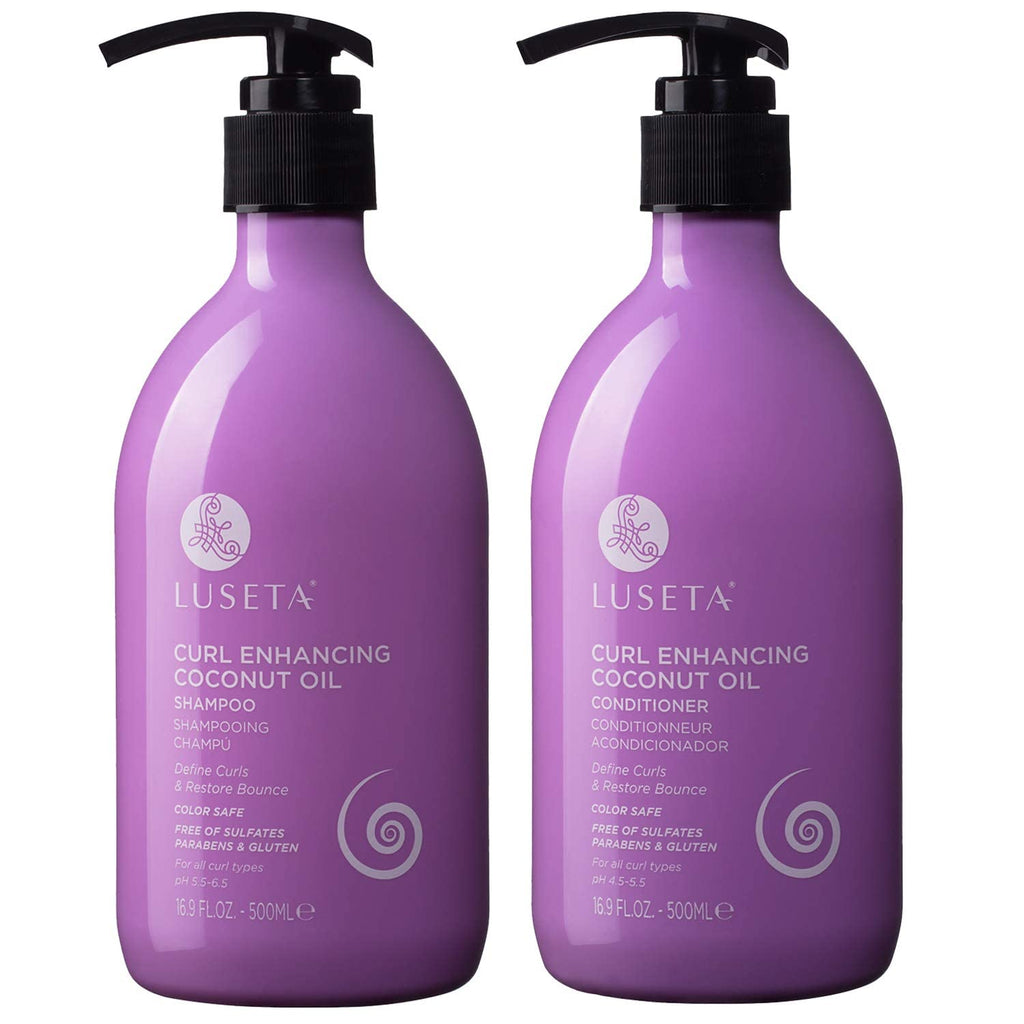 Curly Hair Shampoo and Conditioner Set with Biotin Hair Oil W53906