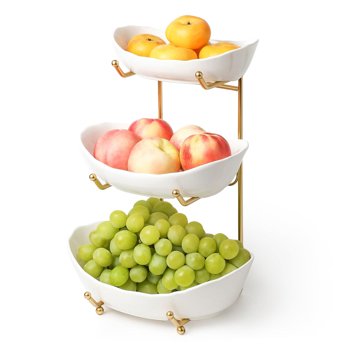 3 Tier White Ceramic Fruit Bowl T82247