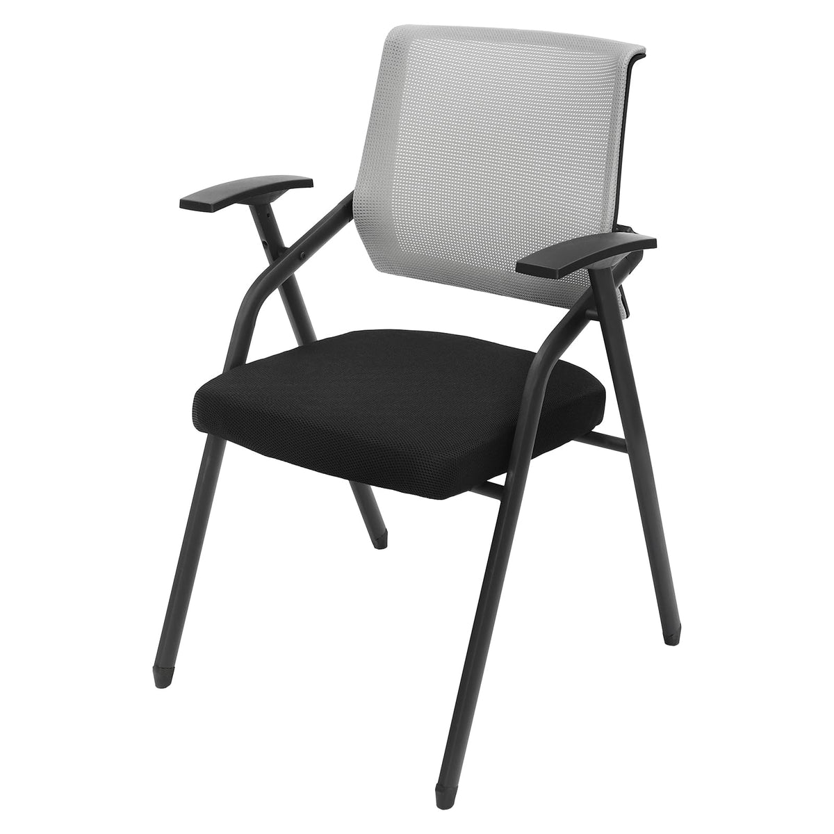 Grey Stackable Folding Mesh Office Chair with Arms M8197