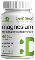 Magnesium Glycinate 400mg, 300 Capsules B3952