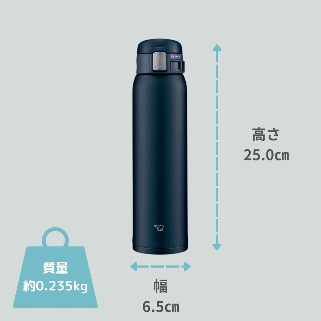 Stainless Steel Water Bottle 600ml Navy X1816