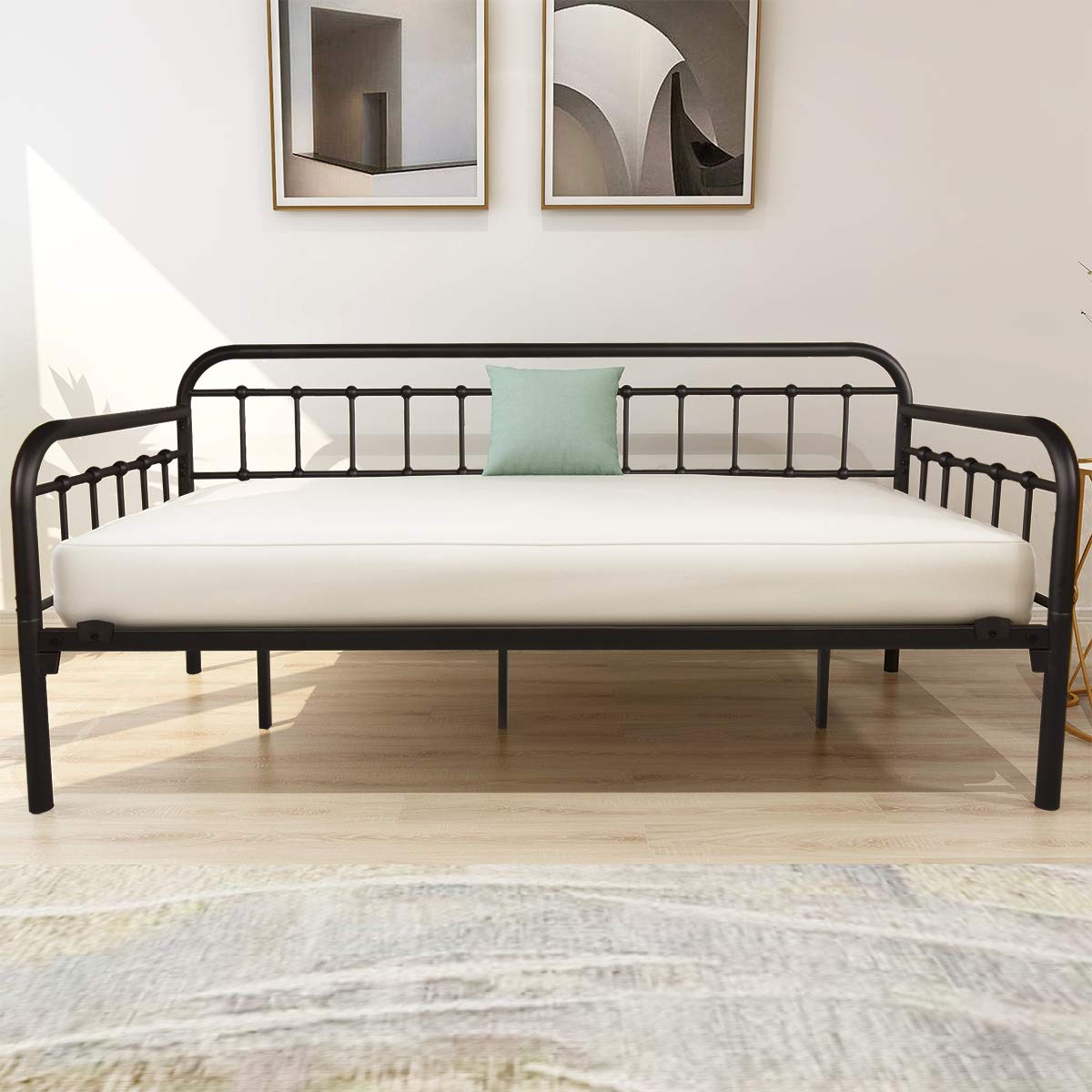 Metal Daybed Frame Twin Day Bed Black A1415