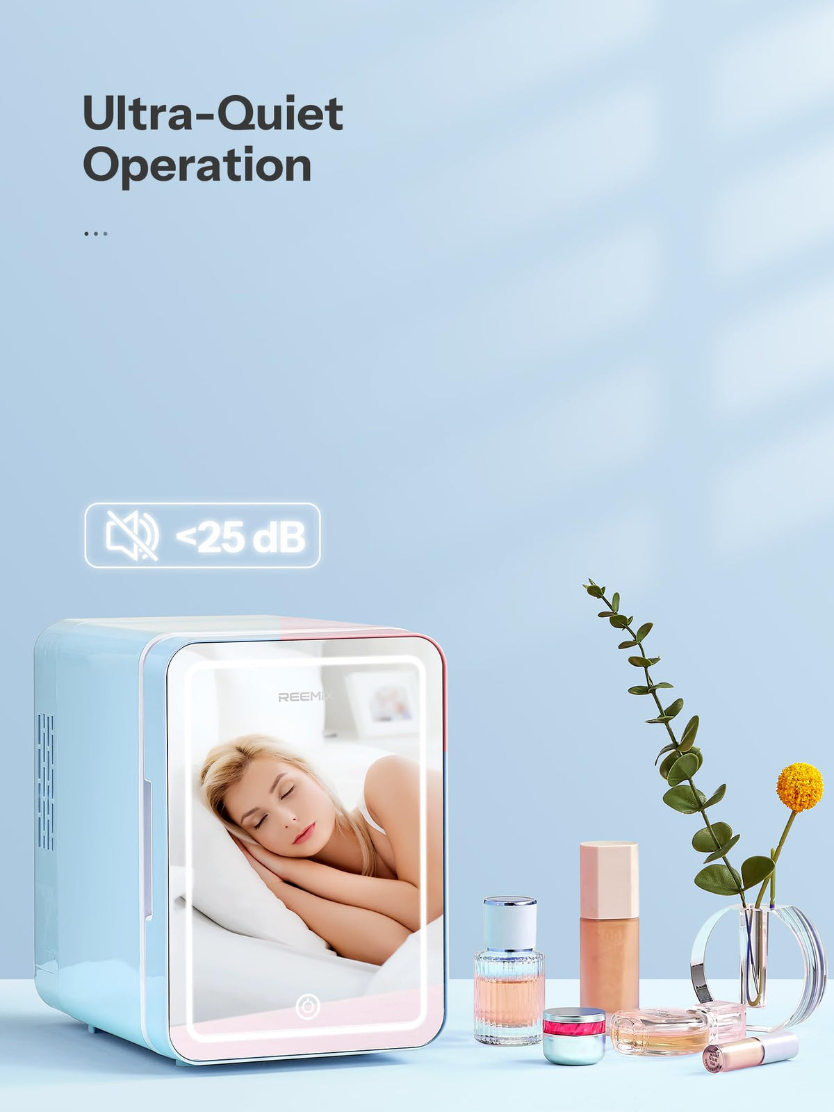 Mini Beauty Fridge with LED Mirror B748747
