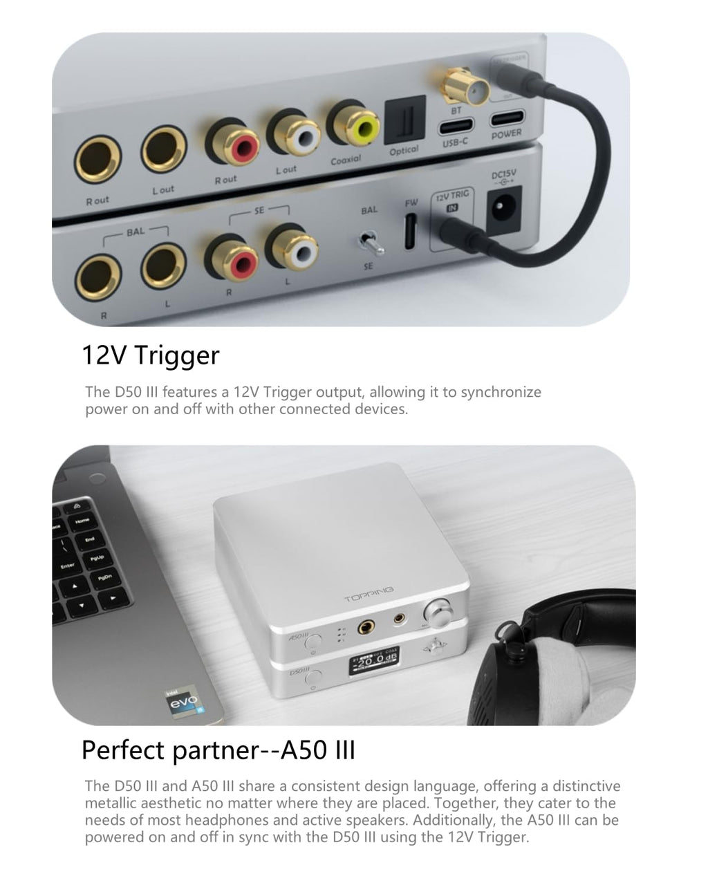Desktop HiFi DAC & Preamplifier, Bluetooth 5.1, RCA/TRS Outputs (Black) D896585