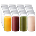16 Pack 16oz Clear Glass Bottles with Airtight Lids N721
