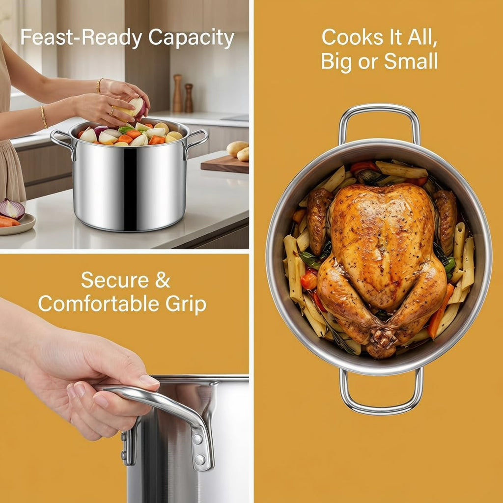 Stainless Steel Stock Pot with Lid D9298