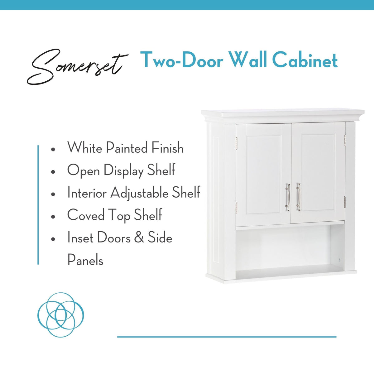 White Two-Door Wall Mount Medicine Cabinet K76576
