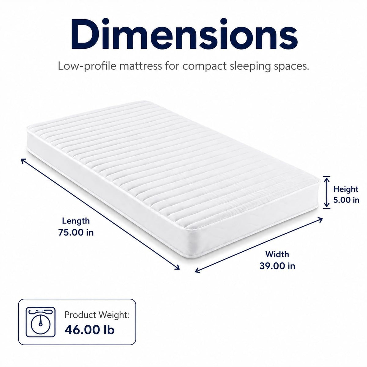 5 Inch Medium Firm Gel Memory Foam Mattress A578399