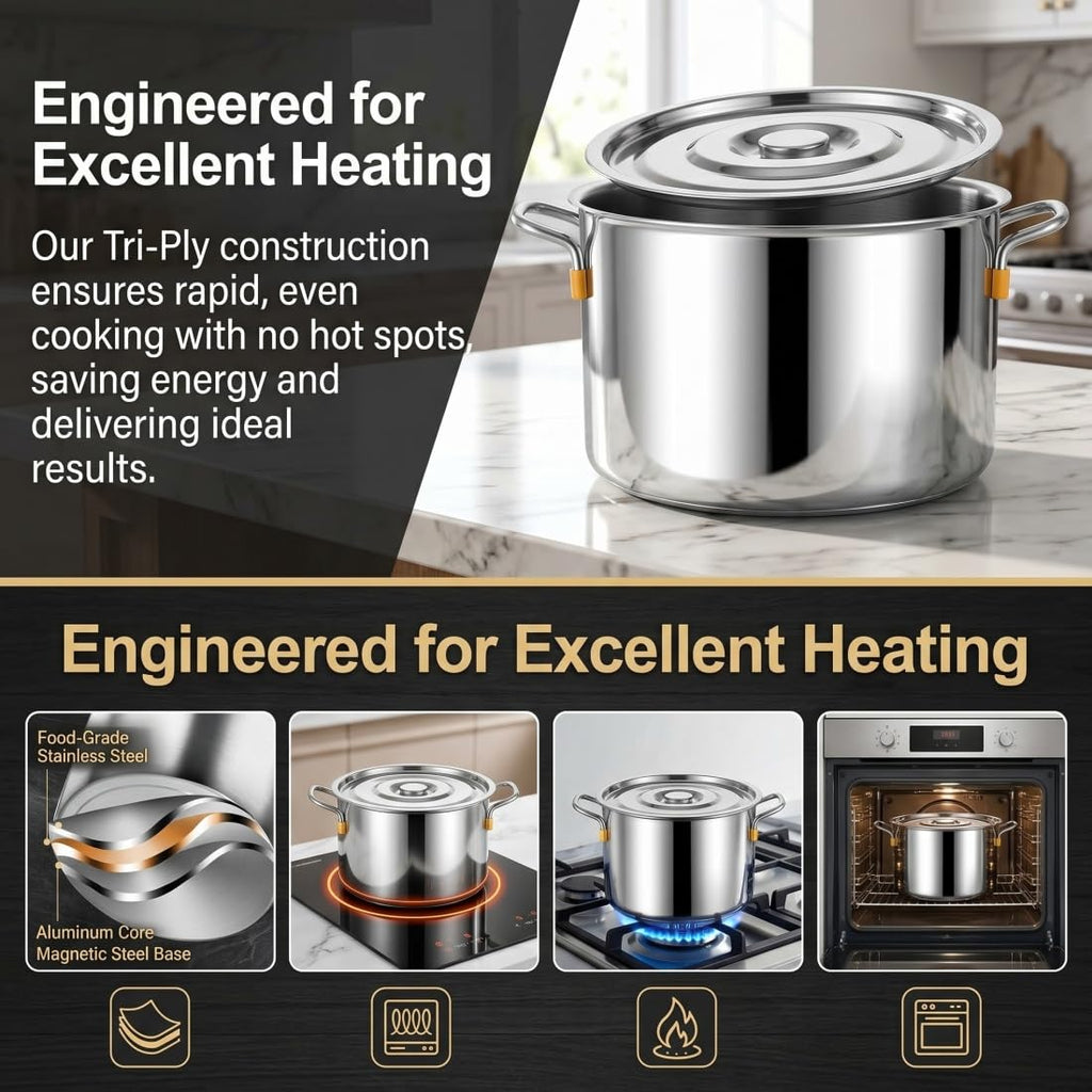Stainless Steel Stock Pot with Lid D9298