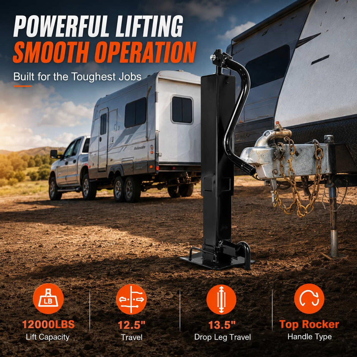 12000lbs Adjustable Drop Leg Trailer Jack Z247