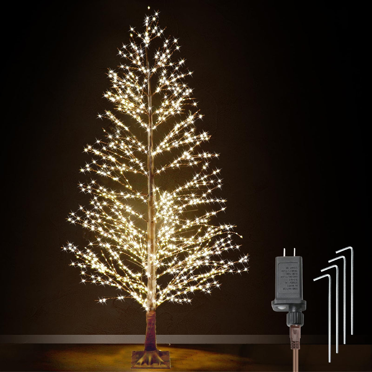 6FT Lighted Birch Tree with 1300 LED Lights O115376