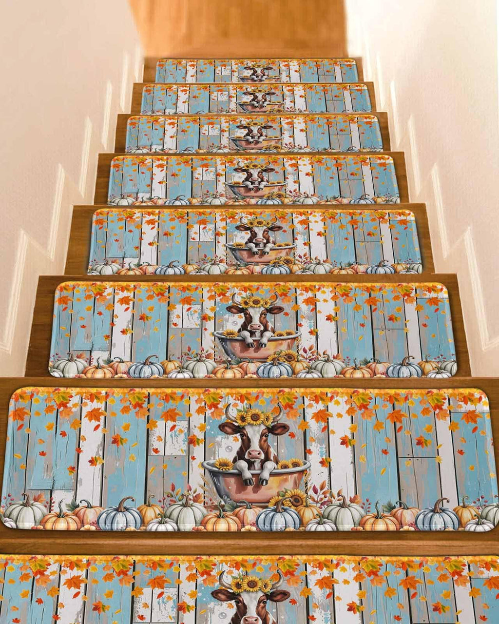 15 Pack Non Slip Carpet Stair Treads with Adhesive, 8x30 inch A4373