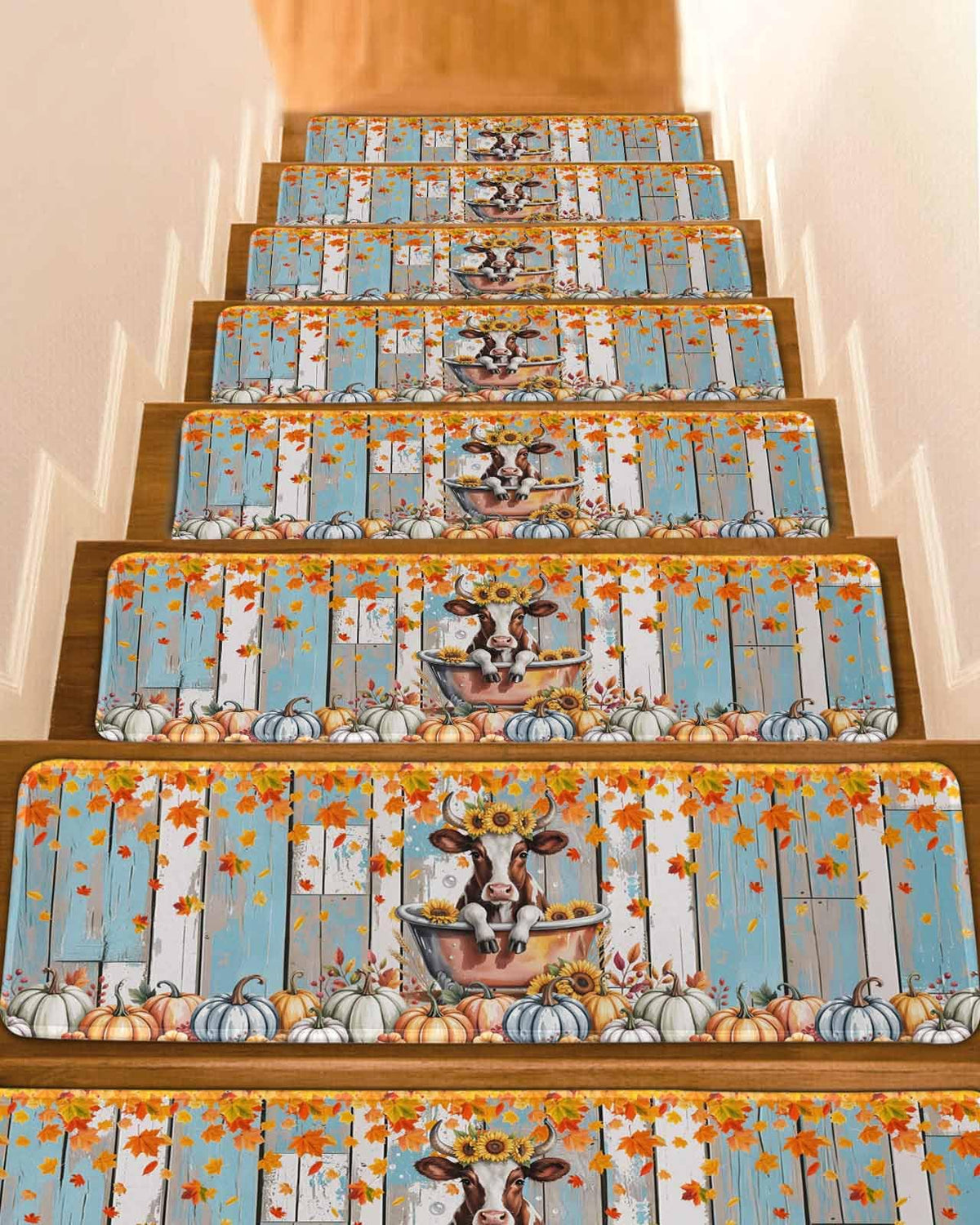 15 Pack Non Slip Carpet Stair Treads with Adhesive, 8x30 inch A4373