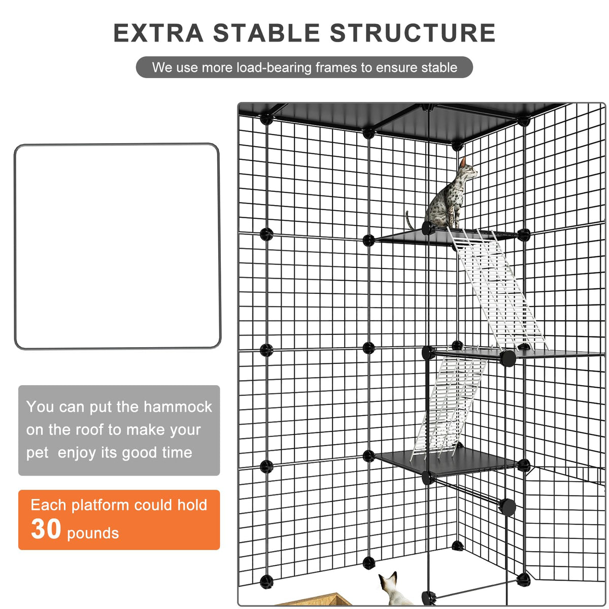 Large Detachable Metal Wire Cat Enclosure X623