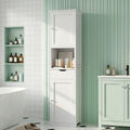 Tall Narrow Bathroom Storage Cabinet with Adjustable Shelves, White R102339