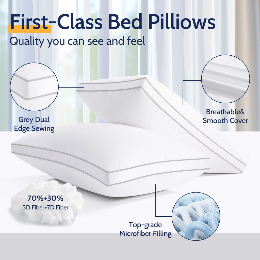 King Size Set of 2 Down Alternative Bed Pillows R512