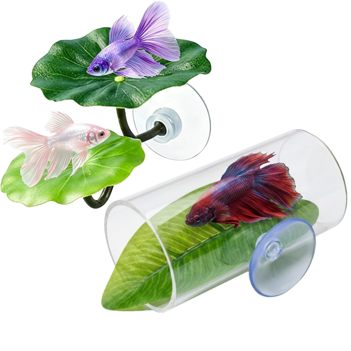 Betta Fish Hammock Tunnel Leaf Pad Resting Bed Y876746