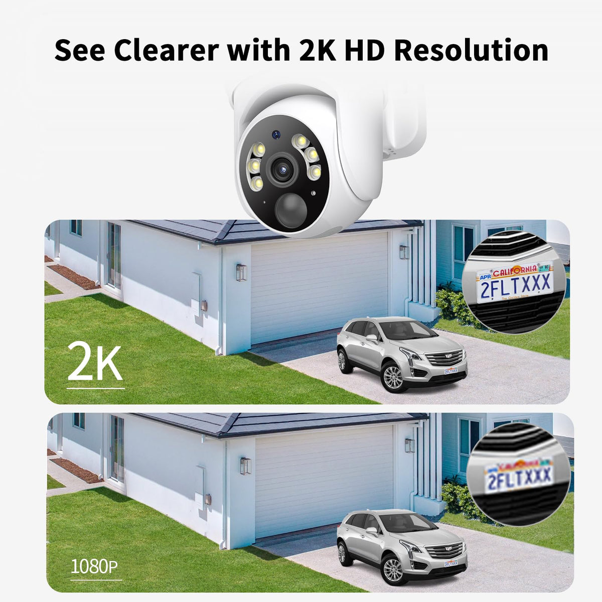 2K Solar Security Cameras Wireless Outdoor 4 Pack White N354