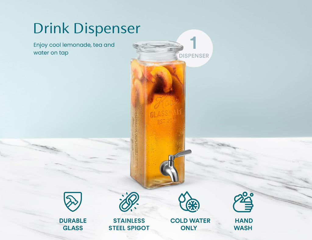 80 oz Glass Drink Dispenser with Spigot M461