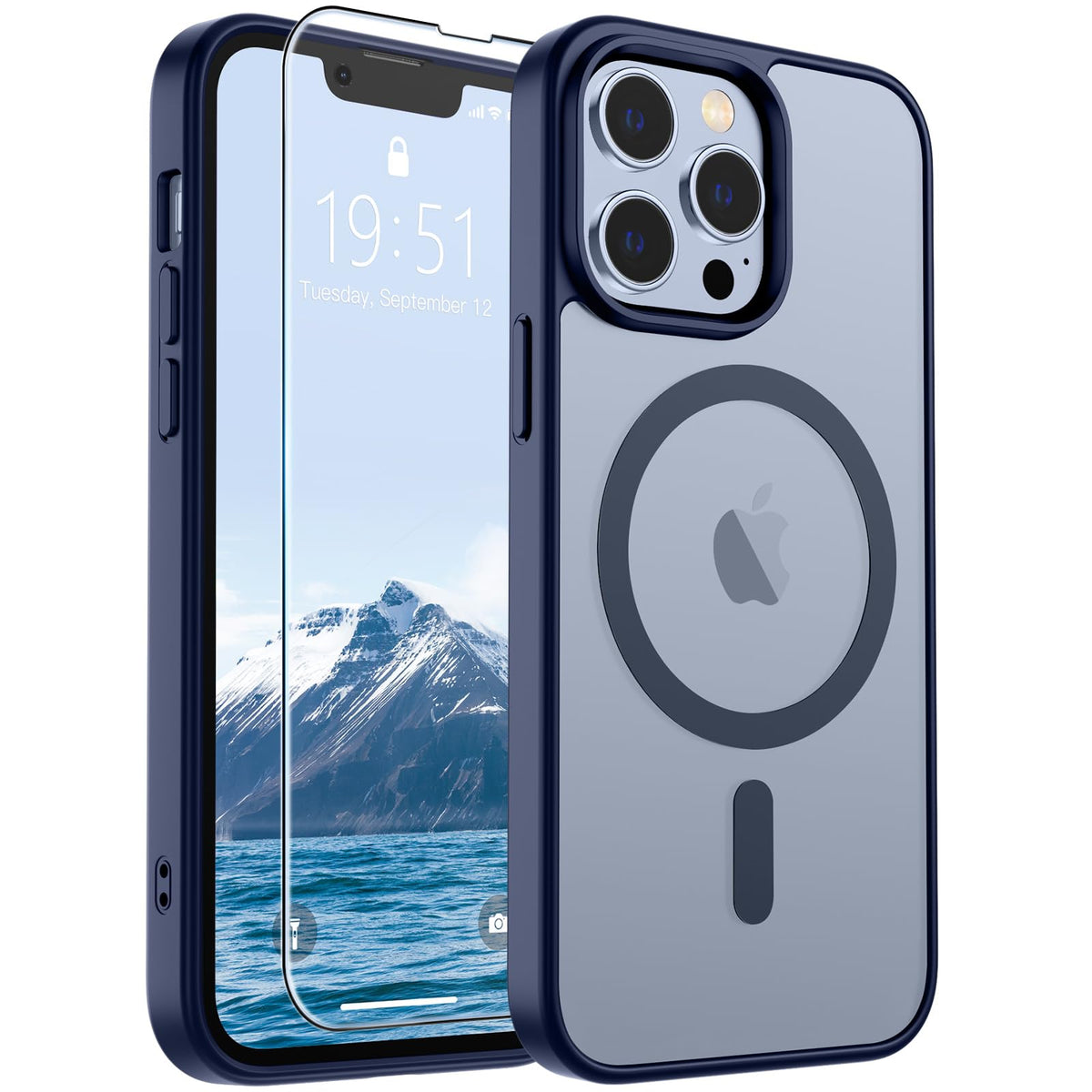 Magnetic iPhone 13 Pro Max Case Navy Blue Z17776