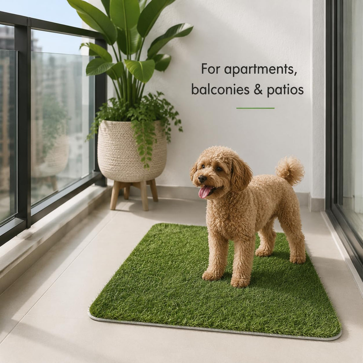 Artificial Grass Dog Potty Pad 24 x 36 in Non-Slip Washable Y683071