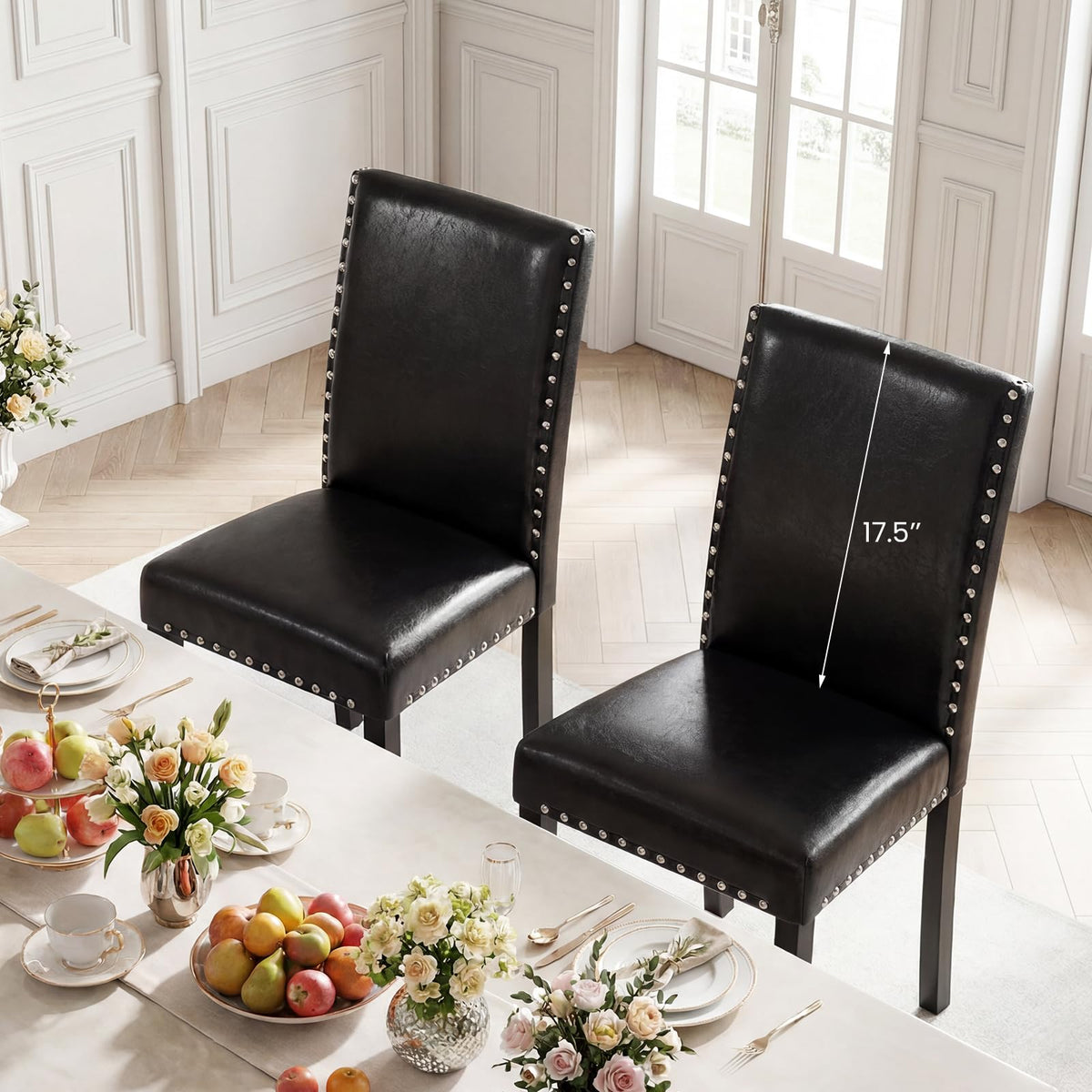 Faux Leather Upholstered Dining Chairs Set of 2 S712960