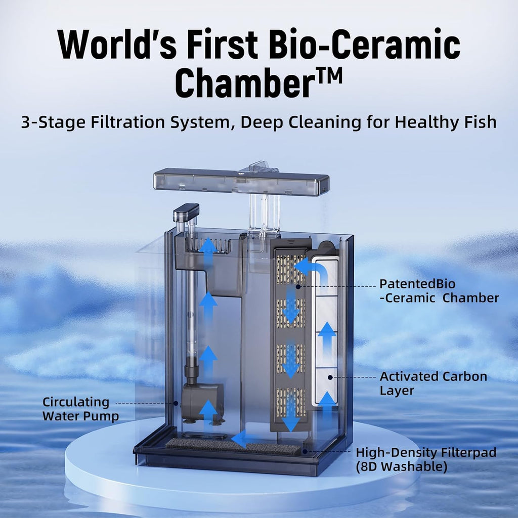 2 Gallon All-in-One Aquarium Kit with Filtration & LED Light C73300