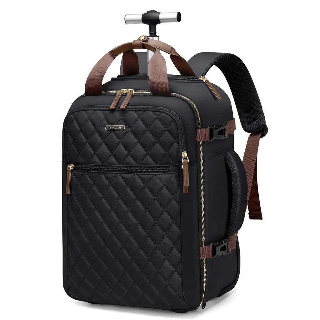 Black Rolling Laptop Backpack with Wheels S505161