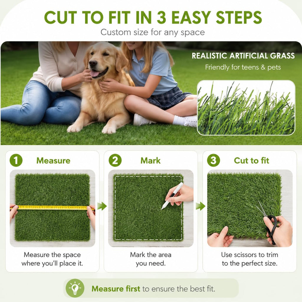 Artificial Grass Dog Potty Pad 24 x 36 in Non-Slip Washable Y683071