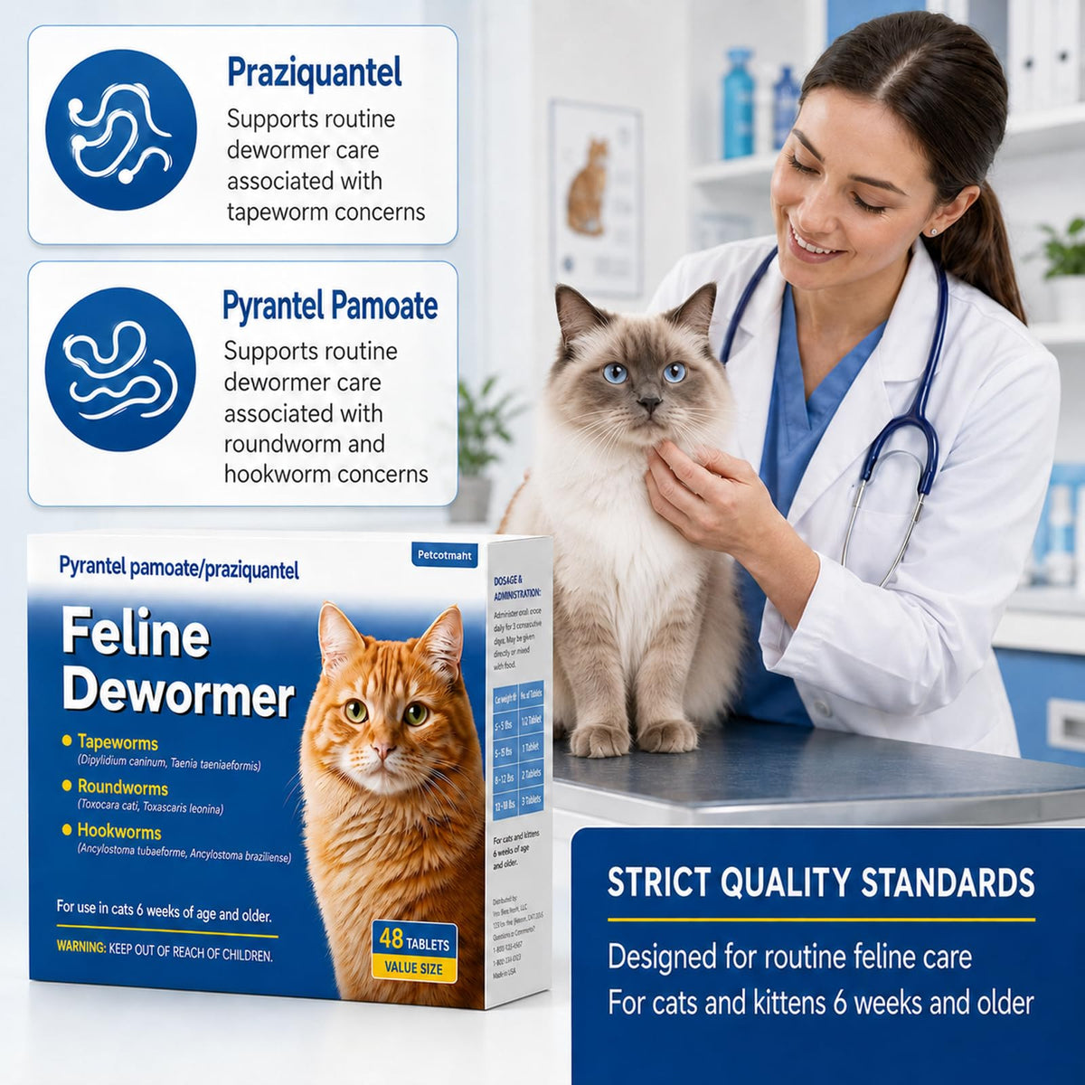 Cat Dewormer 48 Tablets M6269