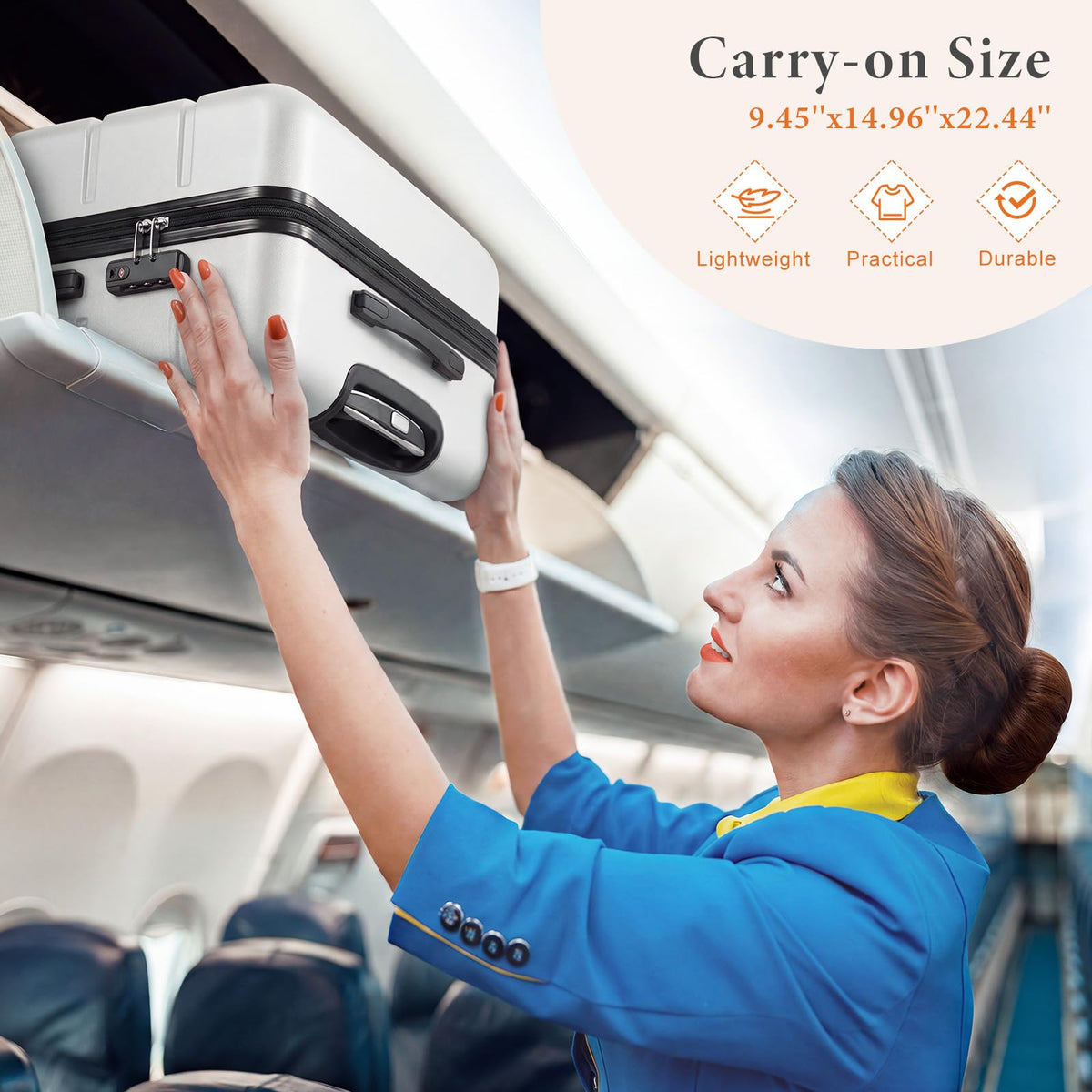 20 Inch Carry On Luggage with Spinner Wheels I638744