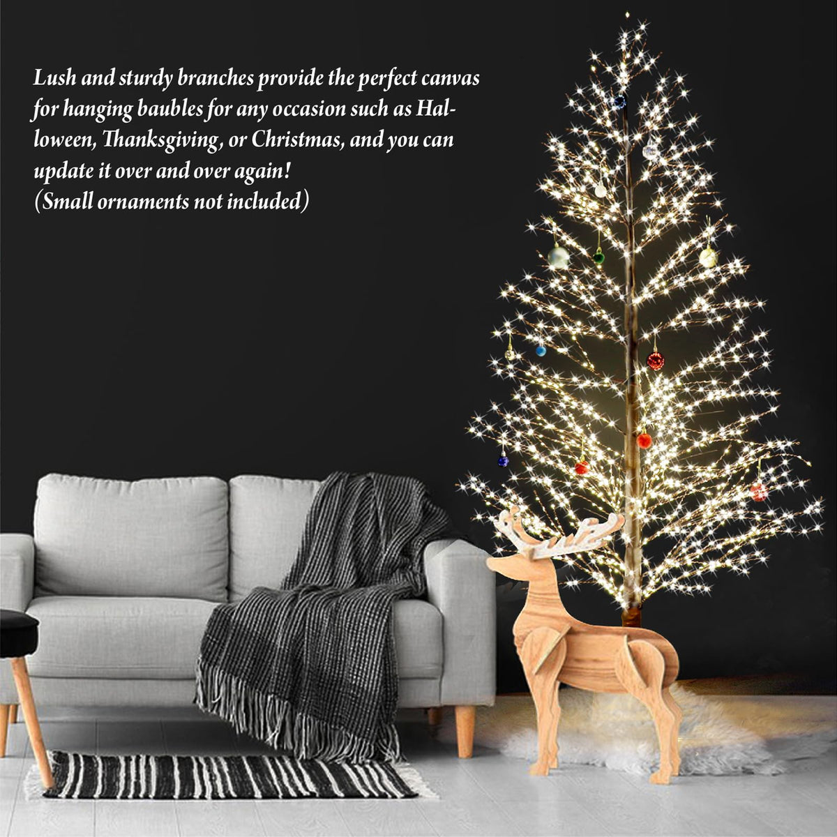 6FT Lighted Birch Tree with 1300 LED Lights O115376