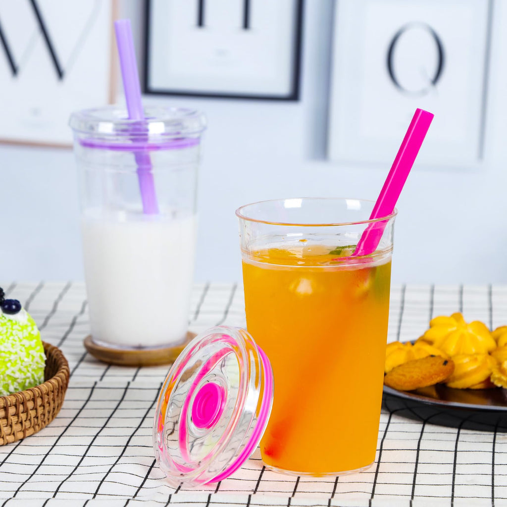 6 Pack 16Oz Acrylic Tumbler with Straw and Lid J472