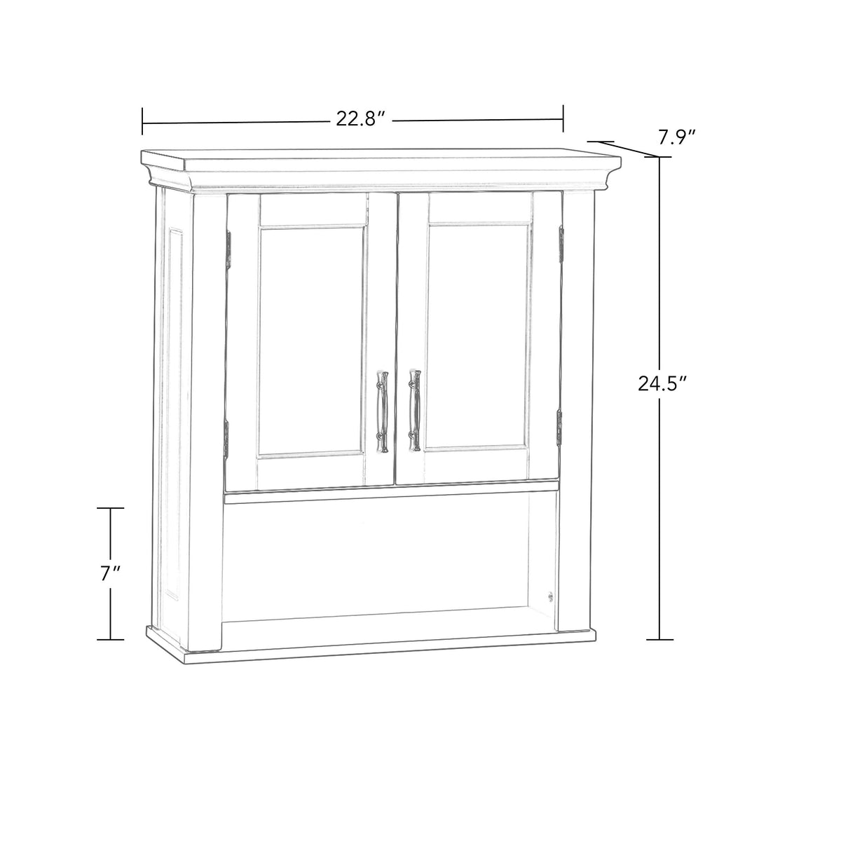 White Two-Door Wall Mount Medicine Cabinet K76576