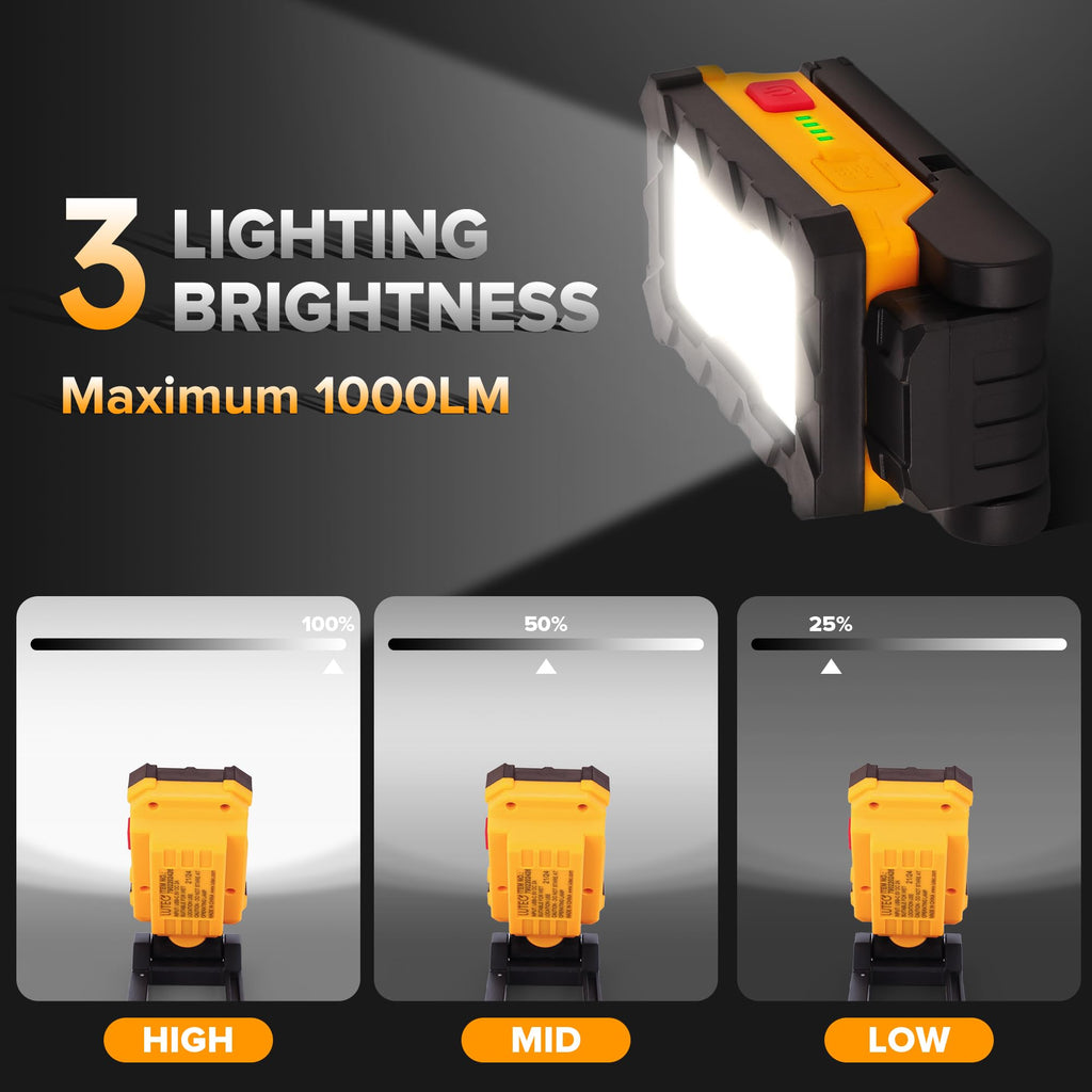 1000 Lumens LED Rechargeable Magnetic Work Light U824909