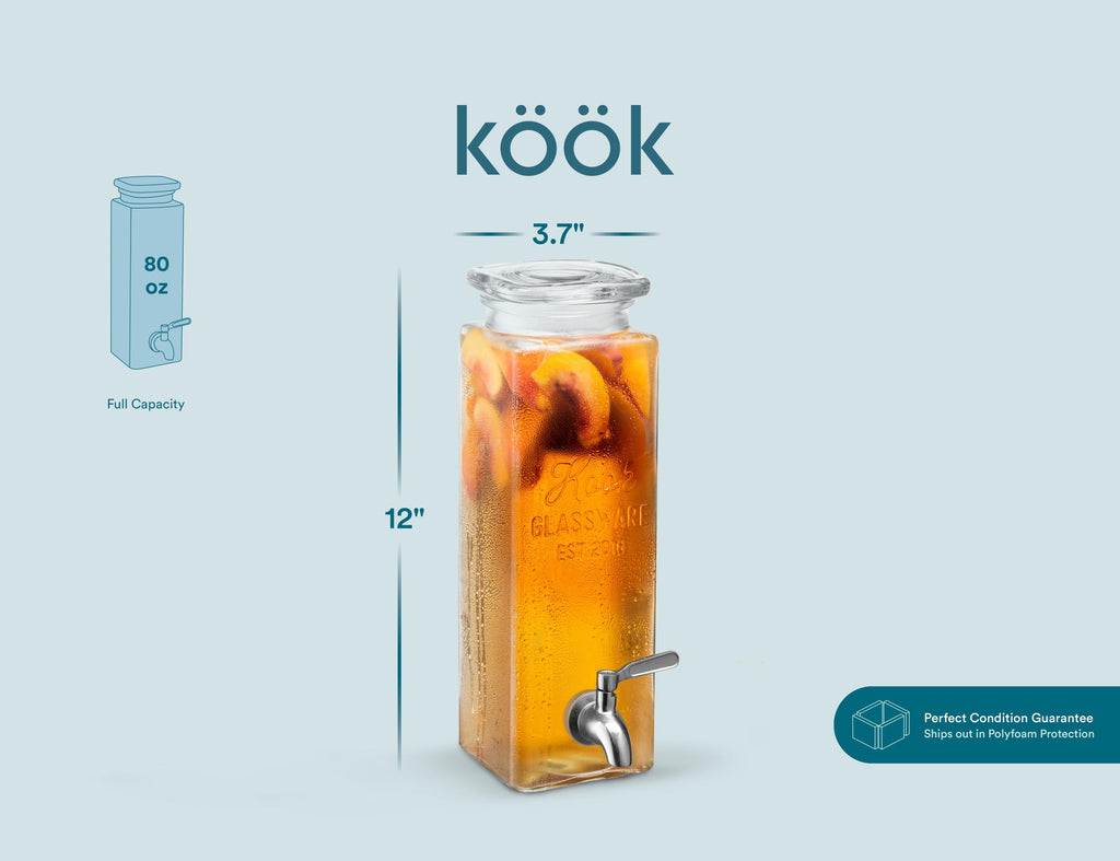 80 oz Glass Drink Dispenser with Spigot M461