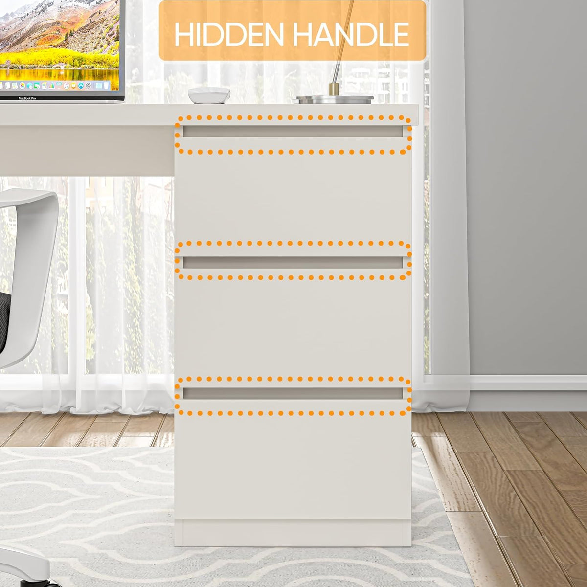White Desk with Drawers L157222