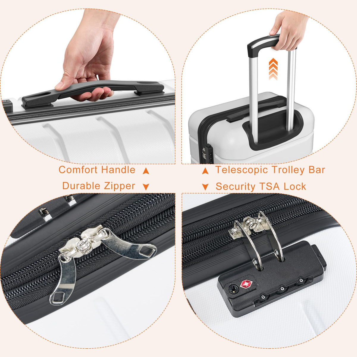 20 Inch Carry On Luggage with Spinner Wheels I638744