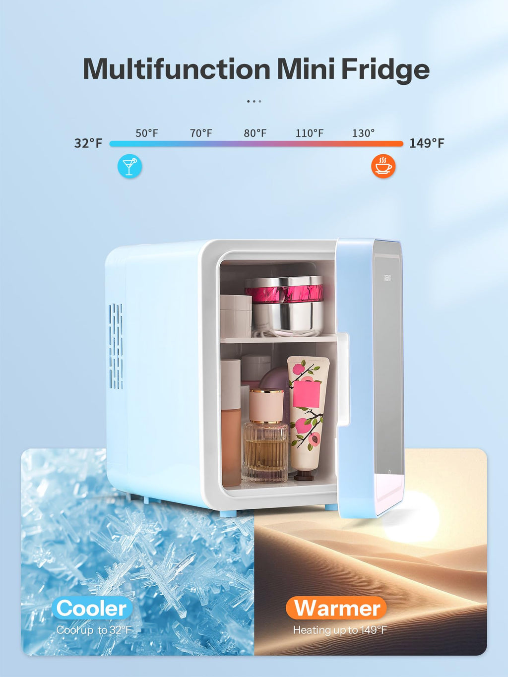 Mini Beauty Fridge with LED Mirror B748747