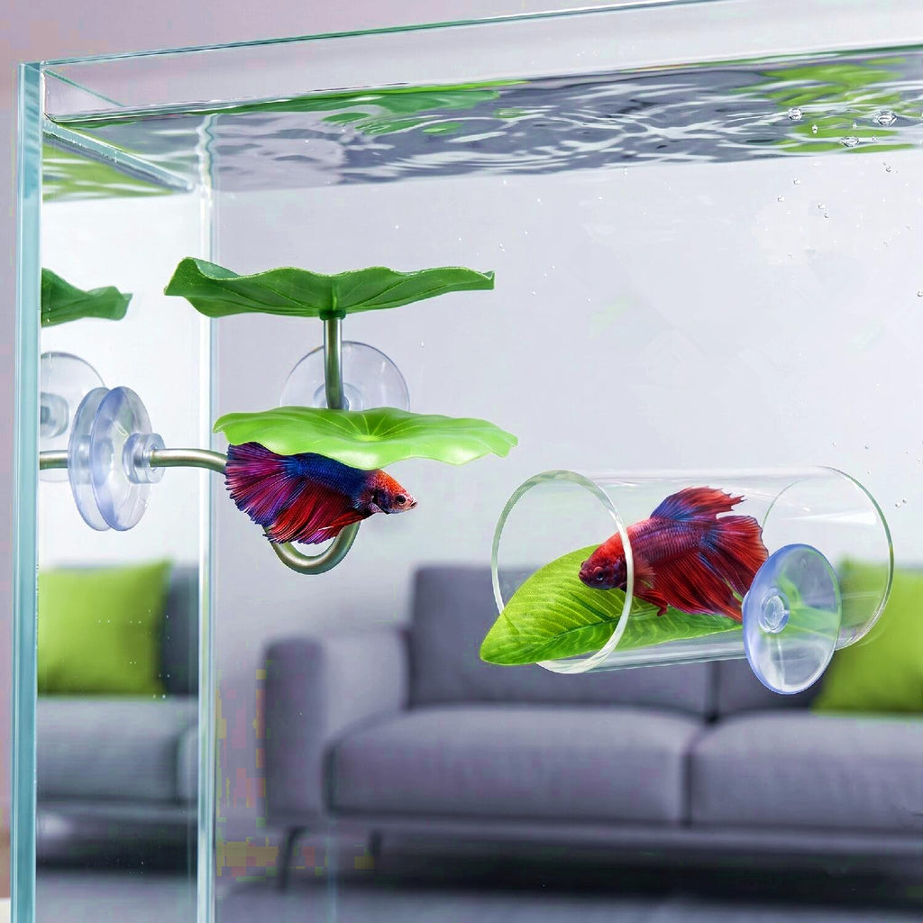 Betta Fish Hammock Tunnel Leaf Pad Resting Bed Y876746