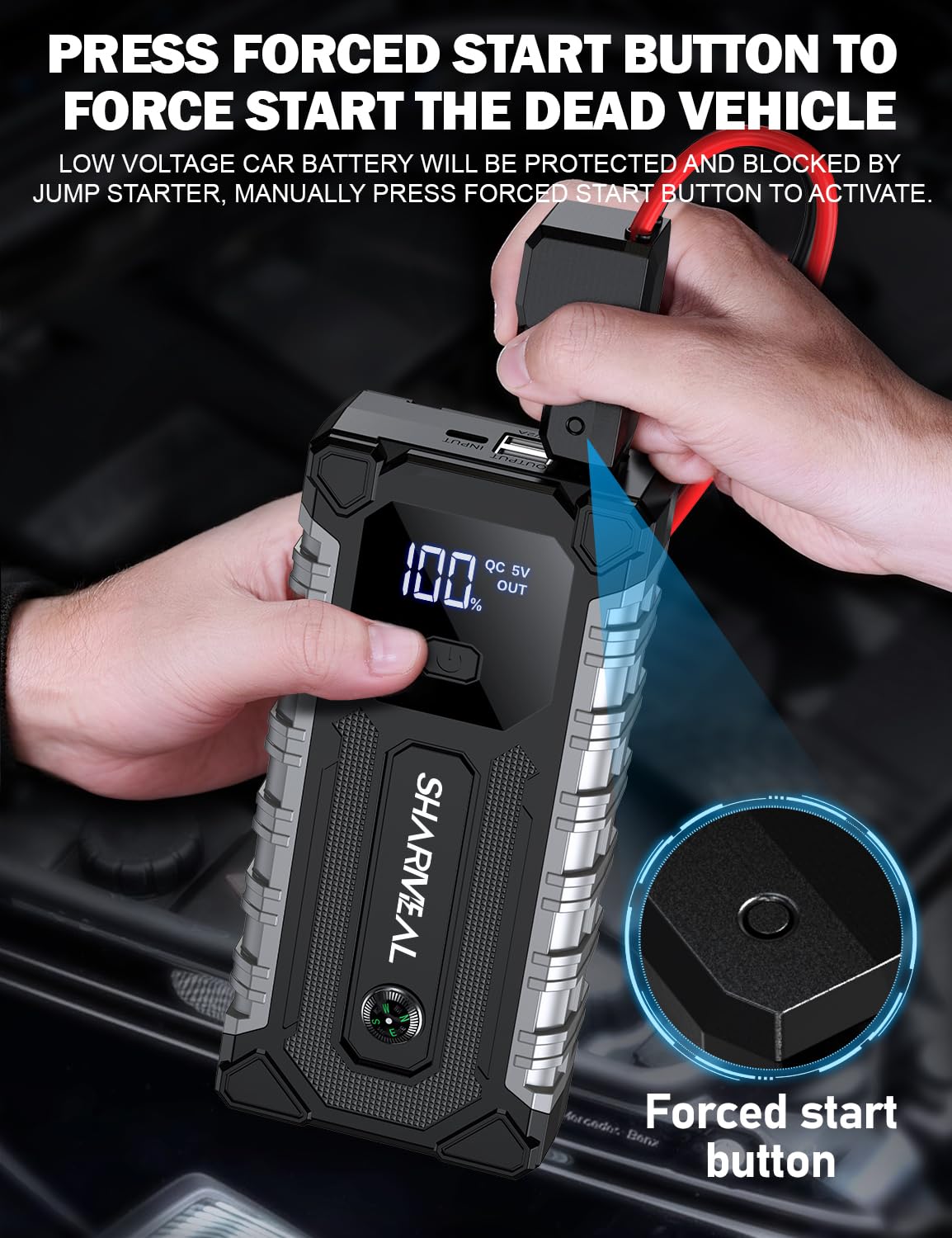 7000A 12V Portable Jump Starter with LED Light C184228
