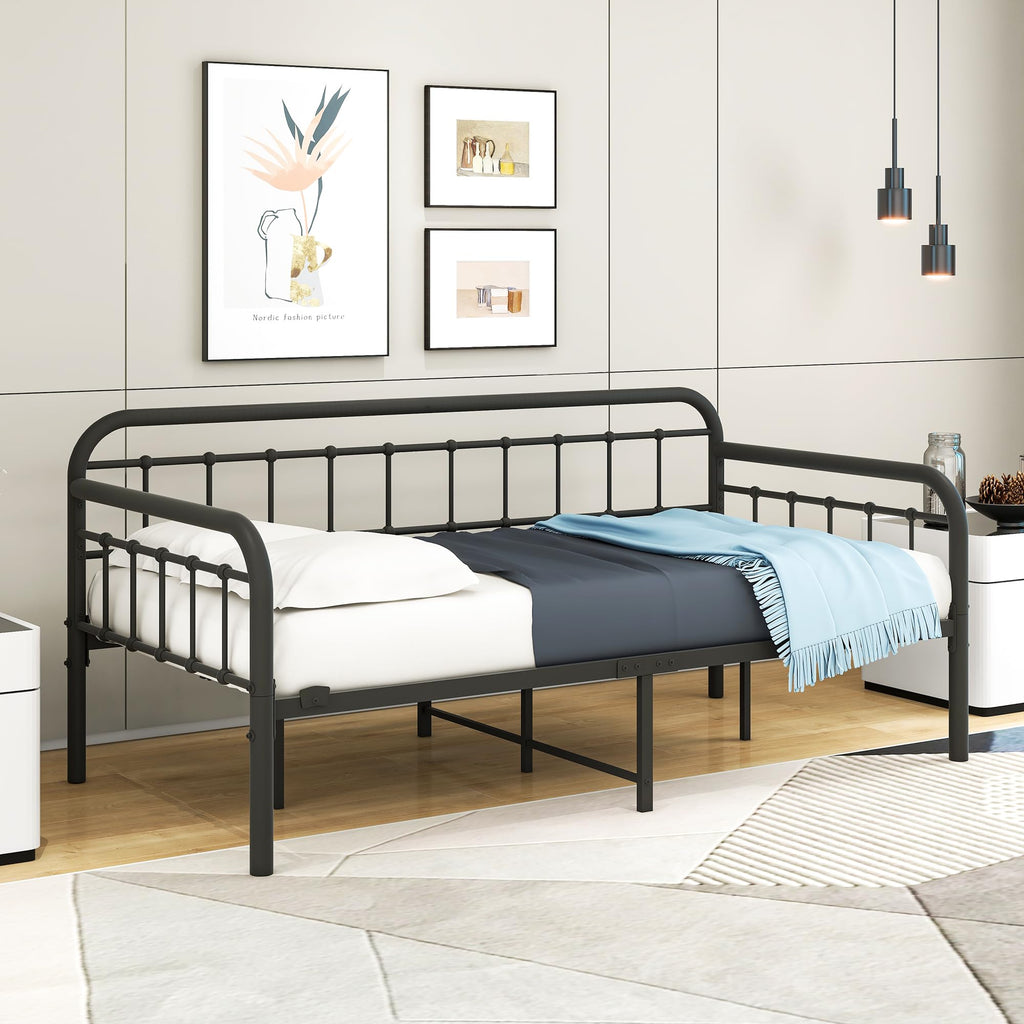 Metal Daybed Frame Twin Day Bed Black A1415